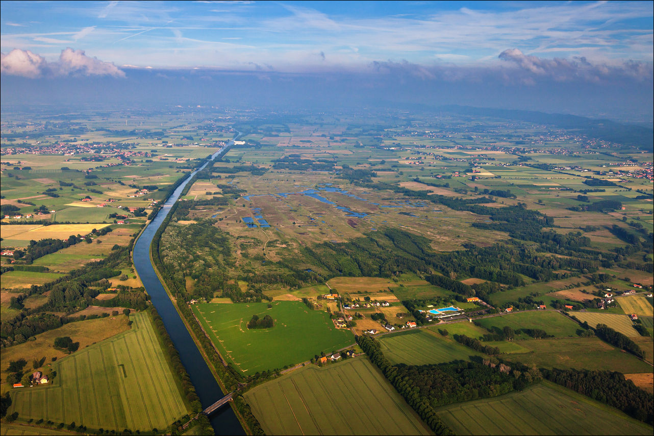 Das große Torfmoor: Luftaufnahme aus westlicher Richtung