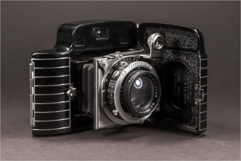 Kodak Bantam Special, geöffnet. 