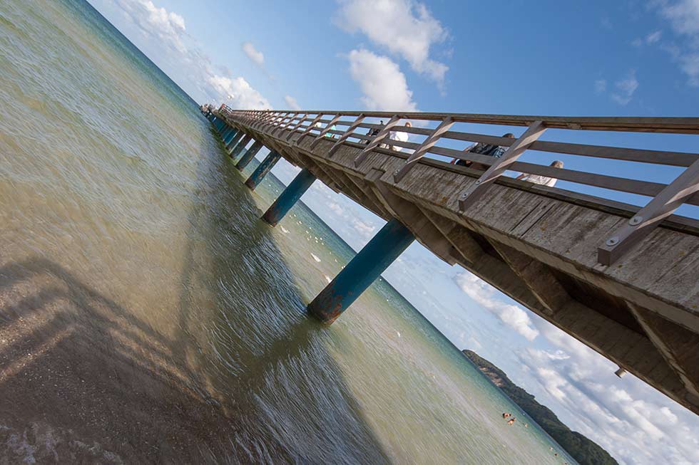 Horizont in Schräglage.