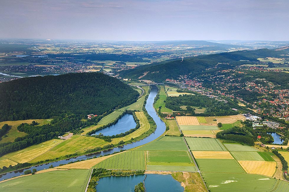 Wiehengebirge und Wesergebirge bei Porta 