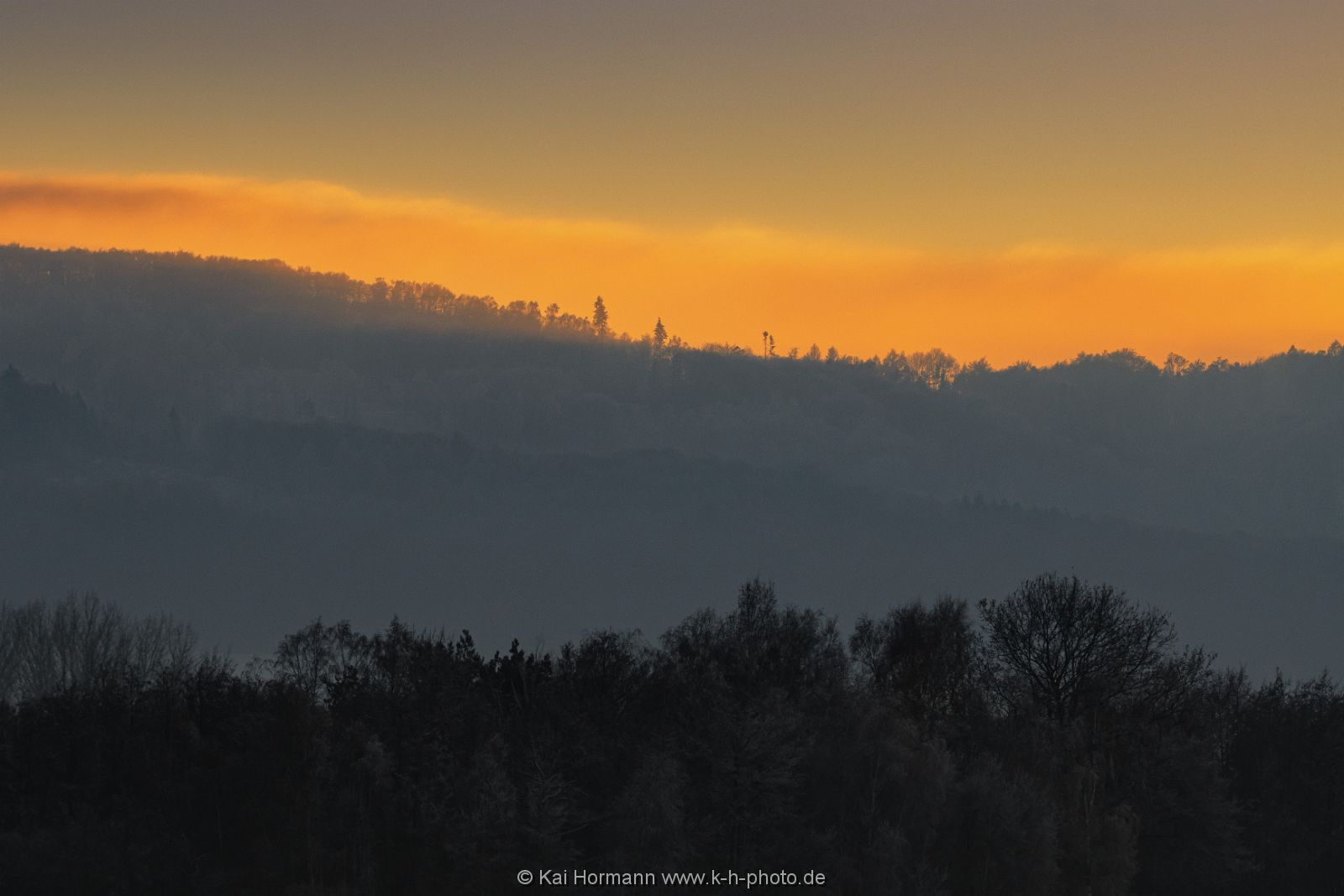 Blick aus dem Moor zum Wiehengebirge. 17.12.2022 
