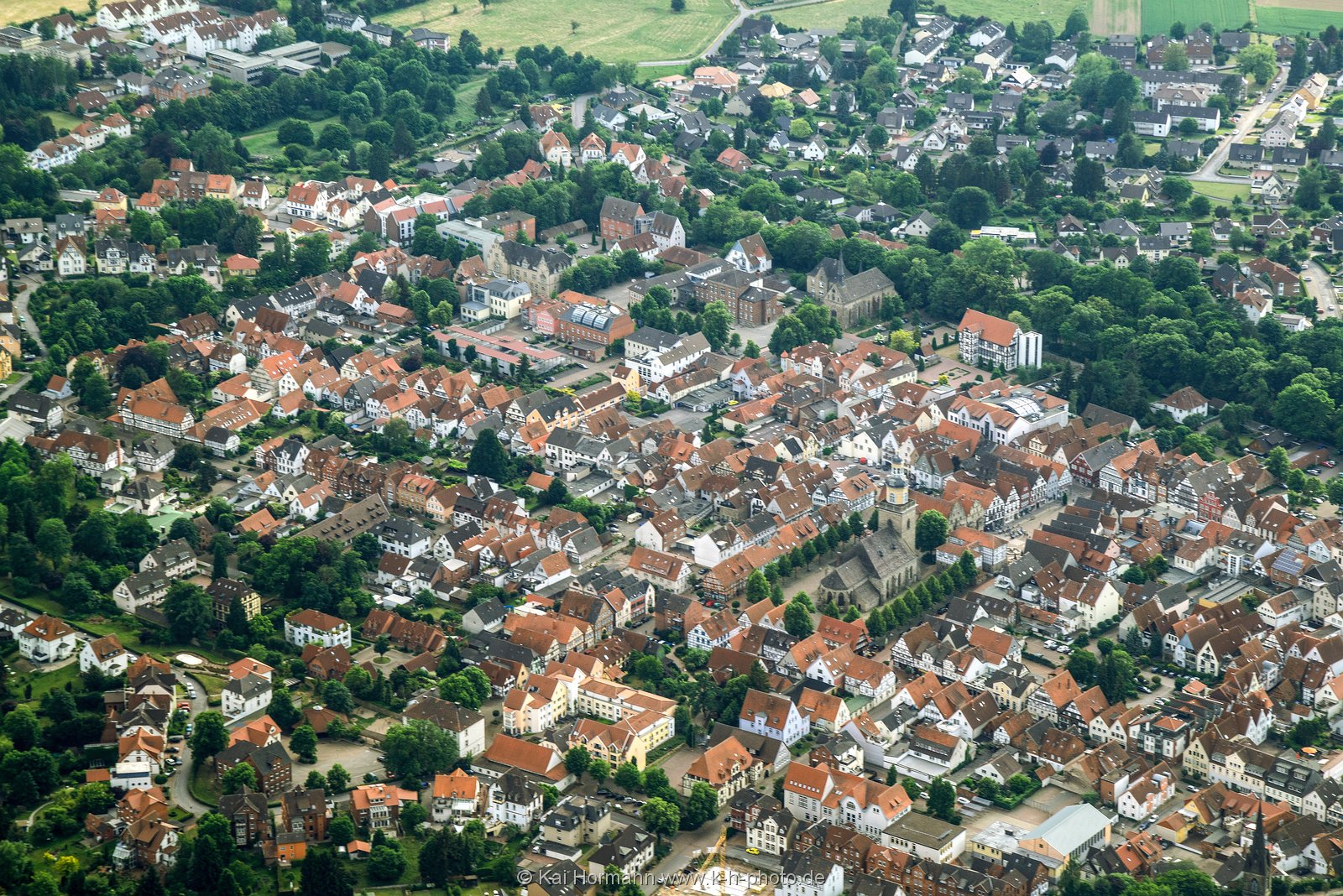 rinteln_stadtkern__luftaufnahme_2 Rinteln Stadtkern aus nord-östlicher Richtung.