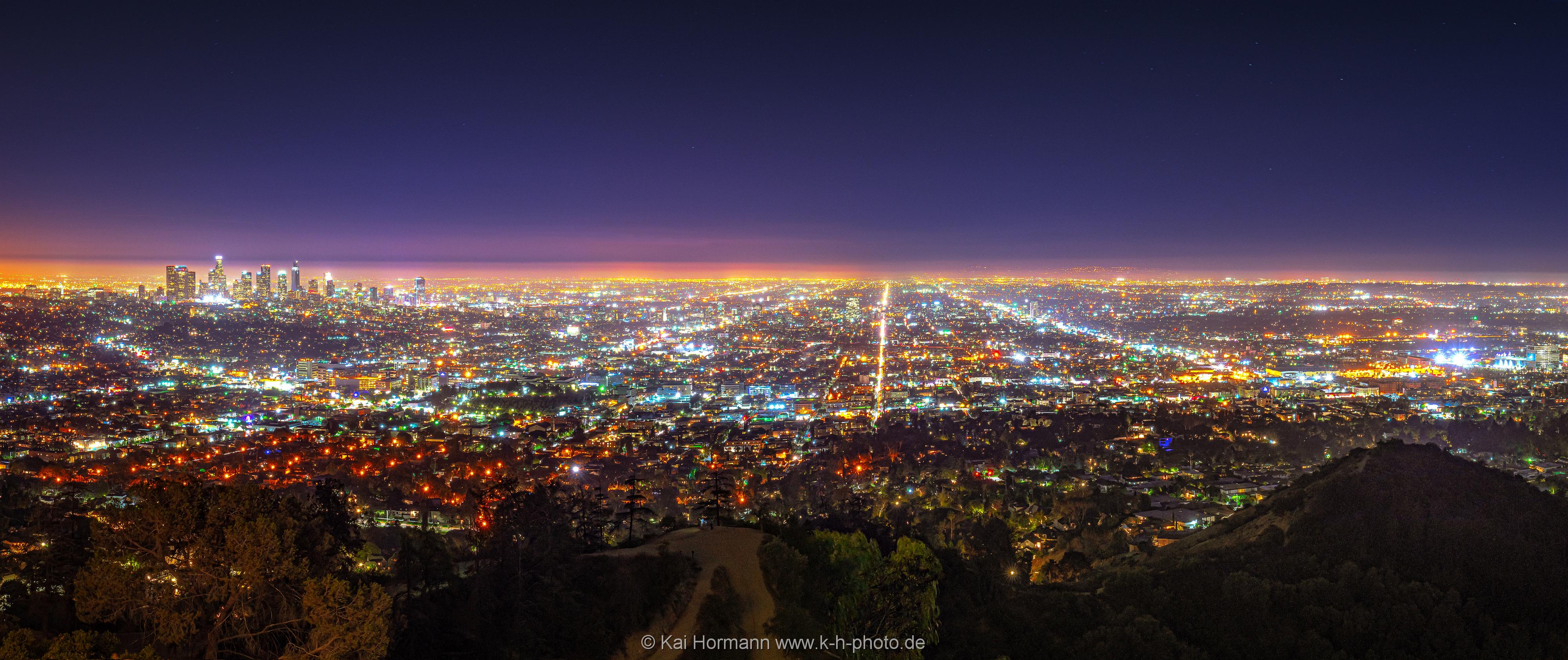 Landschaftspanorama Blick vom Griffith Park auf Los Angeles.