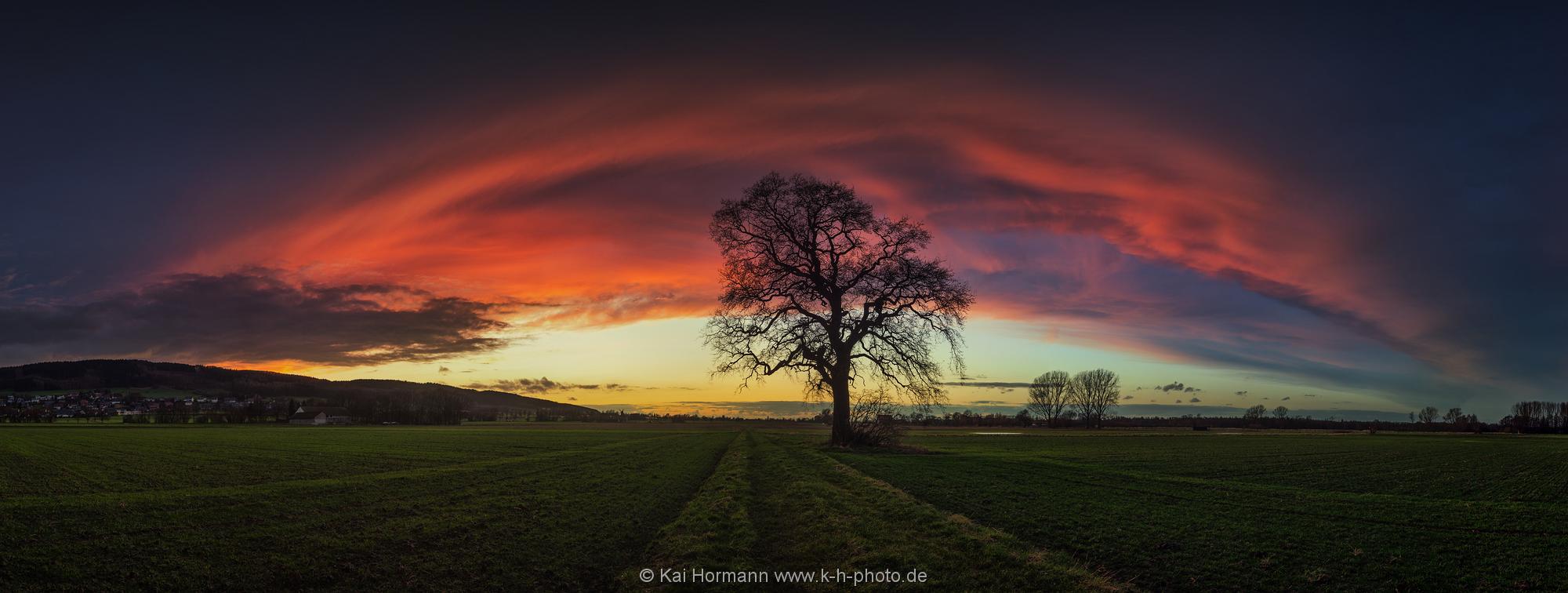Landschaftspanorama Zwischen Wiehengebirge und Moor.