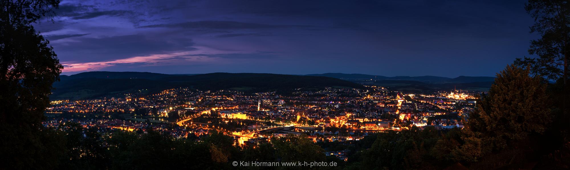 Hameln Panorama. Hameln bei Nacht