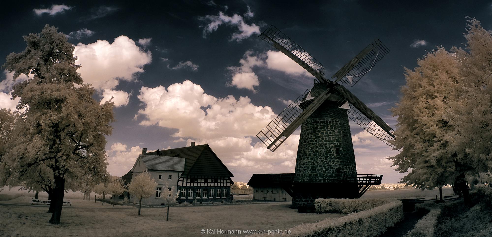 Landschaftspanorama Infrarotaufnahme. Königsmühle.