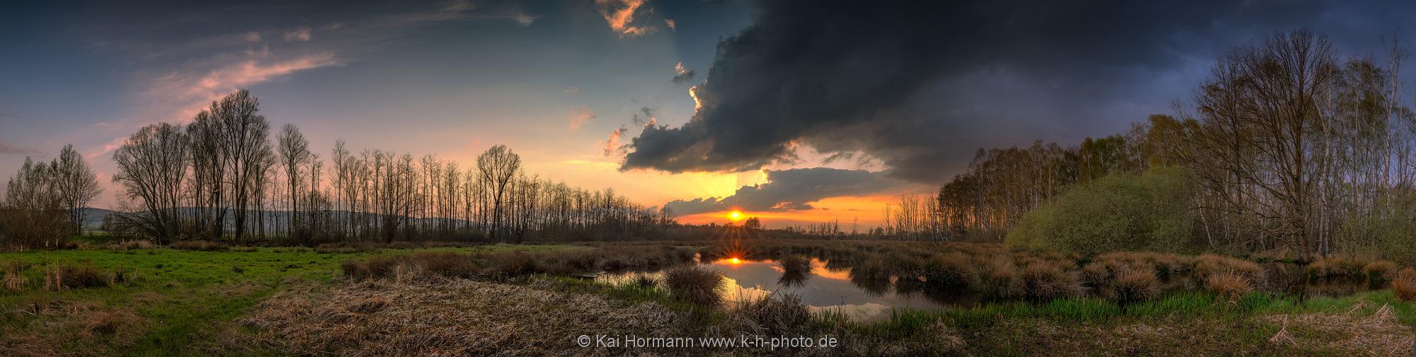 Landschaftspanorama großes Torfmoor Östliches großes Torfmoor ohne Renaturierungsmaßnahmen. April 2018.