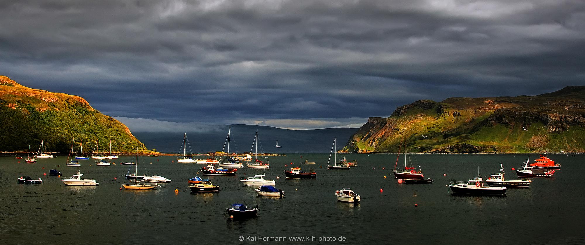 Portree, Isle of skye Panorama. Portree, Isle of Skye, Schottland.