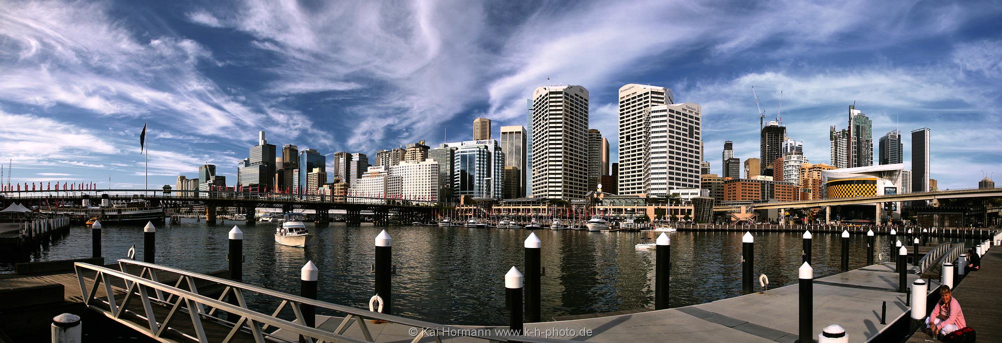 Darling Harbour, Sydney Panorama. Darling Harbour, Sydney Australien.